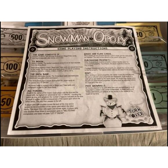 Snowman-opoly Complete In Box Late For The Sky Snowmanopoly Snowman Opoly - Picture 4 of 4